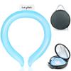 Neck CoolingTube with Insulated Bag, Reusable Ice Coolers Wearable Cooling Products, Neck Ice Coolers for HotWeather (Blue) view 1