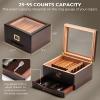 GLENCREAG MMT-3041 Cigar Humidor Box for 55 Counts, See-Through Design with Spanish Cedar Lining & Divider, Digital Hygrometer, Accessory Drawer & Humidifier, Gift for Cigar Aficionado view 3