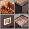 GLENCREAG MMT-3041 Cigar Humidor Box for 55 Counts, See-Through Design with Spanish Cedar Lining & Divider, Digital Hygrometer, Accessory Drawer & Humidifier, Gift for Cigar Aficionado view 4