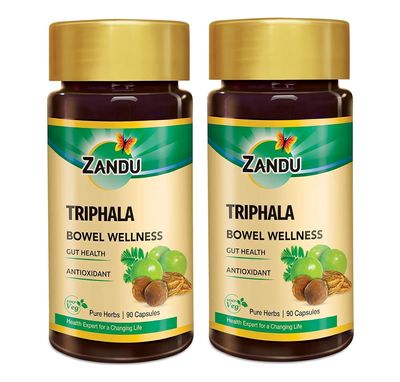 MAGICHOOD Triphala Capsules, Supports Bowel Wellness & Healthy Gut, Helps to Boost Immunity & Useful for Digestion, Antioxidant Properties (Pack of 90 Veg Capsules x 2)