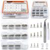 1100Pcs (11 Sizes) Micro Screw Kit Eyeglass Sunglass Repair Kit with Magnetic Phillips Screwdriver and Tweezers for Repairing Spectacles(Come with Nose Pads), Watches, Jewelry and Cell Phones view 1