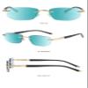 Rimless reading glasses anti blue light fashionable and lightweight presbyopia sunglasses (Gold, 1.5, x) view 2