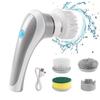 Cordless Handheld Rechargeable Electric Rotary Scrubber with 3 Replaceable Brush Heads, Suitable for Cleaning Tableware/Bathroom/Floor/Sink/Window view 1