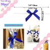 AKLVBL 50 Pack Blue Satin Ribbon Twist Tie Bows for Treat Bags, Gift Bags, Bakery Candy Bags and Package Decorating Ribbon Bow, Bowknot for Gifts view 3