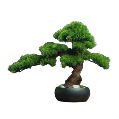 WAOCEO Fake Bonsai Tree Artificial Bonsai Simulated Bonsai Fake Pine Tree Welcome Pine Office Living Room Porch Cabinet Decoration Artificial Bonsai Tree (Color : A)