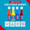 ICEE 4 Pack Slushie Syrups. Genuine ICEE Shaved Ice Snow Cone Syrup including Watermelon, Lemonade, Blue Raspberry & Cherry Flavors. 4 x 6.1floz. Perfect For Snow Cones, Slushies, Sodas & Ice Pops. view 4