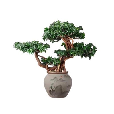 Fake Bonsai Tree Artificial Bonsai Chinese Style Simulation Welcoming Pine Landscape Decoration Home Porch Living Room Hotel Decoration Artificial Bonsai Tree (Color : C)