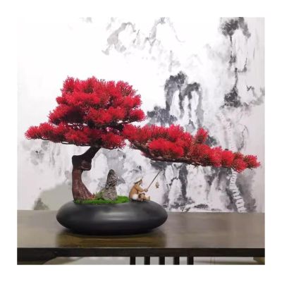 WAOCEO Fake Bonsai Tree Large Simulated Pine Bonsai Decoration Pine Bonsai Living Room Indoor Artificial Bonsai Decoration Artificial Bonsai Tree (Color : A)