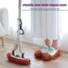 Streamzio Mop Socks - 2 Pairs Household Soft Washable Reusable Mopping Slippers, Feet Mop Slippers for Floor Cleaning, Sweeping (Coffee) view 4