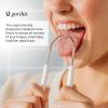 Boka Tongue Scraper for Adults & Kids with Case - Stainless Steel Tongue Cleaner w/Linen Travel Pouch - Scrubber to Remove Tongue Buildup and Freshen Breath (Pack of 2), Green and Pink view 4