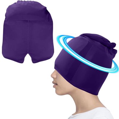 360 Migraine Relief Headache Cap, Cooling Ice Pack for Women and Men Hot & Cold Therapy Migraine Relief Hat - Fever, Stress Relief, Dark Circle