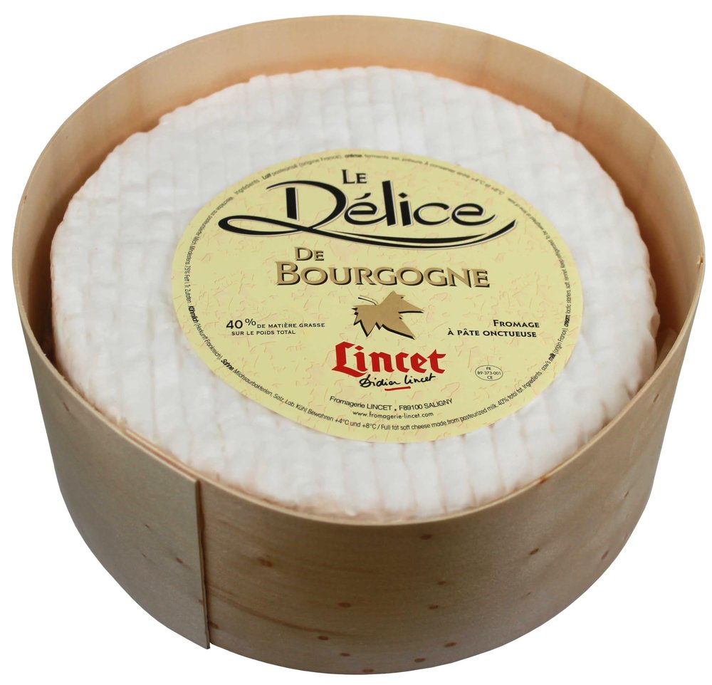 Lincet Delice de Bourgogne Triple Creme Cheese, 4LB, 1 Pack