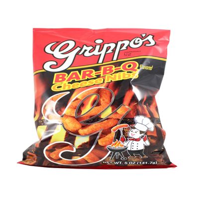 Grippo's BBQ Cheese Nibs | 5 Ounce Bag (Pack of 3) | Spicy Barbecue Cheese Puffs | Includes GreenZep Sticker