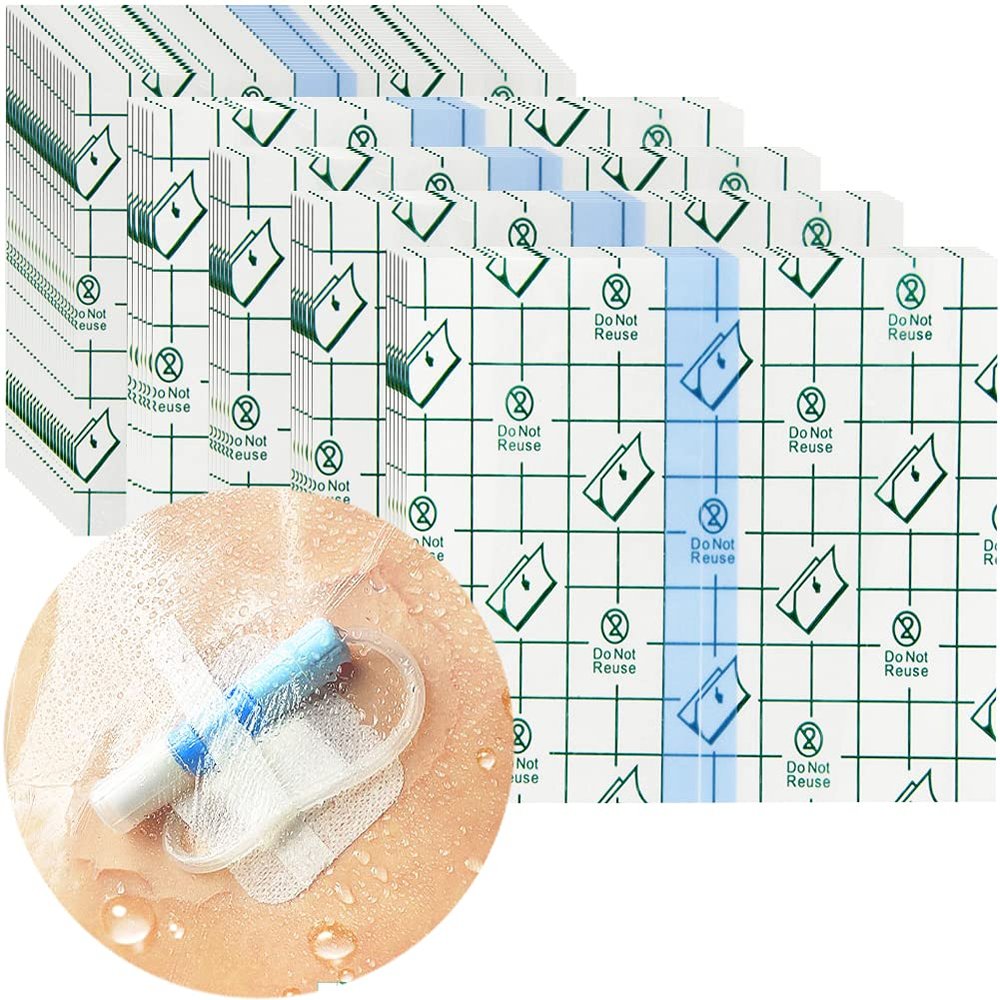 6"x8" Waterproof Dialysis Catheter Shower Cover Chest Port Shield Protector for Central Line G Feeding Tubes Transparent Wound Dressing, Pack of 50