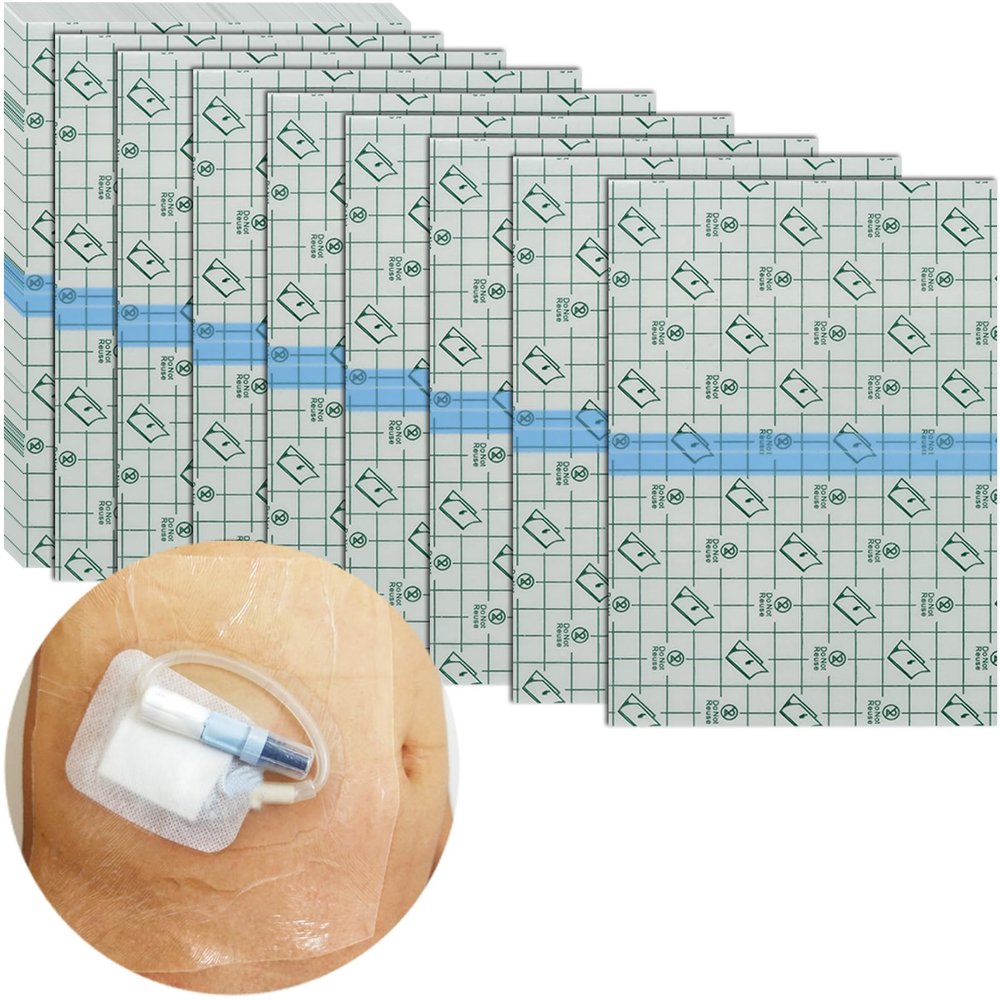 10"x12" Waterproof Dialysis Catheter Shower Cover Chest Port Shield Protector for Central Line G Feeding Tubes Transparent Wound Dressing, Pack of 25
