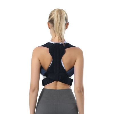 Adjustable Posture Corrector Men Women Upper Back Brace Clavicle Spine Support Back Posture Trainer Corset Teenage Students Hunchback Correction Belt (Color : Black, Size : Large)