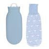 550ml Hot Water Bag Hot Water Bottle Silicone Water Bottle with Cover Knitted Silicone Plush Cute Cartoon Explosion Proof Leakproof for Family Life (Blue) view 1