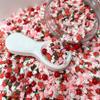 10 garm Chocolate Strawberry Heart Polymer Clay Sprinkle Mix, Love Chocolate Strawberry Pearl Polymer Clay, Valentine Polymer Clay, Fake Candy Nail Art Faux Craft, DIY Project view 2