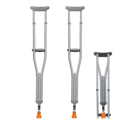 1 Pair Folding Aluminum Underarm Crutches for Adults and Teenager, 220 LBS Capacity, Lightweight Adjustable Crutches, for Travel or Work