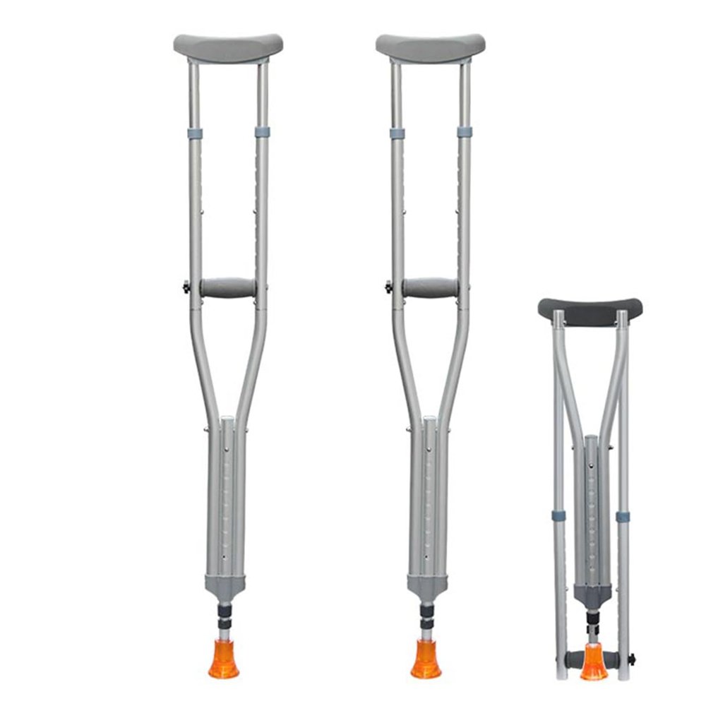1 Pair Folding Aluminum Underarm Crutches for Adults and Teenager, 220 LBS Capacity, Lightweight Adjustable Crutches, for Travel or Work