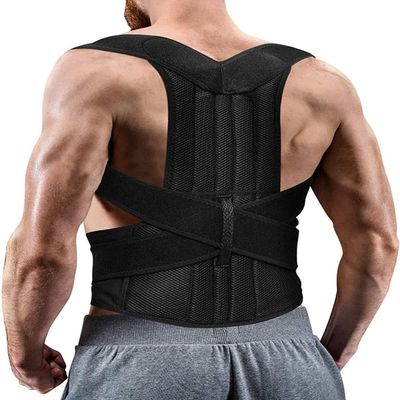 Adjustable Posture Corrector XS-5XL Plus Size Back Brace Full Back Support Belt Shoulder Straightener Scoliosis Hunchback Correction For Women Men Student Teenagers ( Color : Black , Size : 3X-Large )