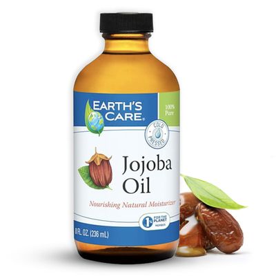 Earth's Care Jojoba Oil, 100% Pure, Unrefined & Cold Pressed, 8 FL OZ