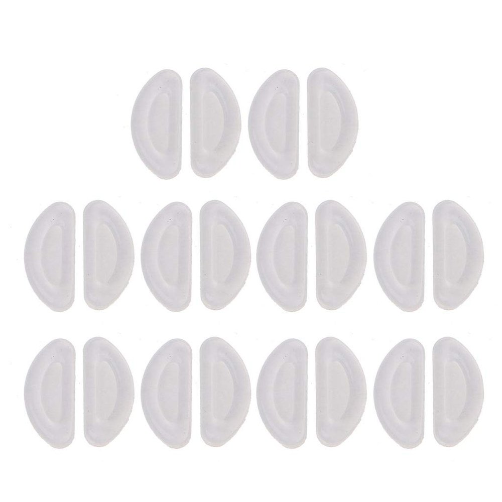 10 Pairs Adhesive Eye Glasses Nose Pads D Stick On Anti-Slip Soft Silicone Adhesive Nose Pads Glasses Nose Pad Kit Glasses Nose Pads Silicone Slip Over