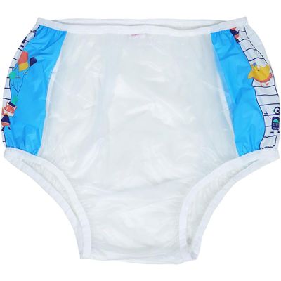 TAPIVA Adult Plastic Diaper Cover/Vinyl Waterproof Pull-On Incontinence Pants/PVC Waterproof Underwear/Reusable/Low Rise Comfortable Wide Stretch/Plastic Diaper