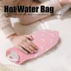 550ml Hot Water Bag Hot Water Bottle Silicone Water Bottle with Cover Knitted Silicone Plush Cute Cartoon Explosion Proof Leakproof for Family Life (Pink) view 3