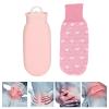 550ml Hot Water Bag Hot Water Bottle Silicone Water Bottle with Cover Knitted Silicone Plush Cute Cartoon Explosion Proof Leakproof for Family Life (Pink) view 4