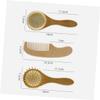 Beatifufu 3pcs Wooden Hair Brush Comb Set for Newborns Natural Wool Brush Set Comb for Cap Care view 2