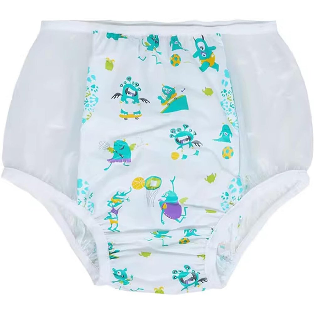TAPIVA Adult Plastic Diaper Cover/Vinyl Waterproof Pull-On Incontinence Pants/PVC Waterproof Underwear/Reusable/Low Rise Comfortable Wide Stretch/Plastic Diaper