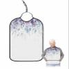 Eucalyptus Plant Adult Bib for Adults Men, Women, Washable & Adjustable Terry Cloth Bib with Crumb Catcher Reusable Waterproof Clothing Clothes Protector Apron Gradient Purple Botanical Leaves view 1