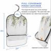 Eucalyptus Adult Bib for Adults Men, Women, Washable & Adjustable Terry Cloth Bib with Crumb Catcher Reusable Waterproof Clothing Clothes Protector Apron Watercolor Green Plant Sweeping Leaves White view 2