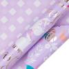 LeZakaa Easter Purple Wrapping Paper Roll, Bunny, Eggs, Happy Easter with Metallic Design & Checkered Pattern, for Spring Reversible Gift Wrap, DIY Crafts, Mini Roll, 17 inches x 32.8 Feet view 2