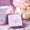 LeZakaa Easter Purple Wrapping Paper Roll, Bunny, Eggs, Happy Easter with Metallic Design & Checkered Pattern, for Spring Reversible Gift Wrap, DIY Crafts, Mini Roll, 17 inches x 32.8 Feet view 4