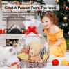 Voikinfo Large Gift Wrap Cello Bags 12Pcs 20X30 Silver Star Clear Cellophane Bags Basket Wrapping Treat Bags Party Favor Packaging with Gold Twist Tie view 4