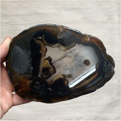 MESKEL Minerals Stones 533g Natural Agate Plate Home Decoration Salver grobe Polished Quartz Crystal Remedy disc Crystal Stones Decoration