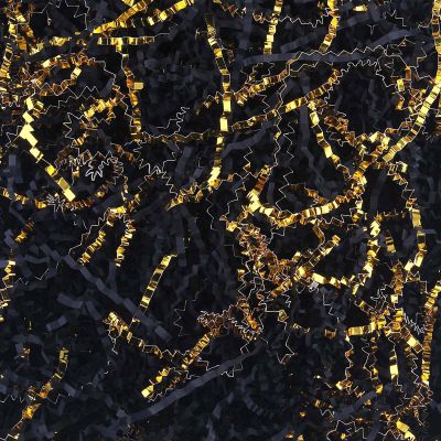 TANMWZK Crinkle Cut Paper Shred Filler 2 LB Gift Wrapping & Gift Basket Filler for Christmas,Halloween & Wedding Decorations,Easter Basket Grass Filler,Crafting Activities (Black and Gold)