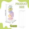 BENECREAT 20PCS Clear Favor Boxes 1.95x1.95x7 Inch, Rectangle Wedding Favour Boxes PVC Transparent Gift Boxes for Cupcakes Candy Chocolate Cake Gift Wrapping Baby Shower view 2