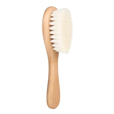 Baby Hair Brush, Soft Goat Hair Baby Infant Head Massage Grooming Comb with Wooden Handle for Newborns and Toddlers