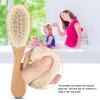 Baby Hair Brush, Soft Goat Hair Baby Infant Head Massage Grooming Comb with Wooden Handle for Newborns and Toddlers view 4
