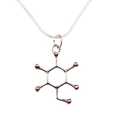 Glucose Molecule Necklace Diabetic Reminder Charm Pendant Biology 18"(46cm) chain charm Fast Free Supply