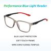 SPORTEX SAV Men's E4220 Blue Light Reading Glasses - Flexible, Durable, Lightweight, High-Performance Blue Light Readers for Men, Grey Red, +1.75 view 3