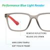 SPORTEX SAV Men's E4220 Blue Light Reading Glasses - Flexible, Durable, Lightweight, High-Performance Blue Light Readers for Men, Grey Red, +1.75 view 4