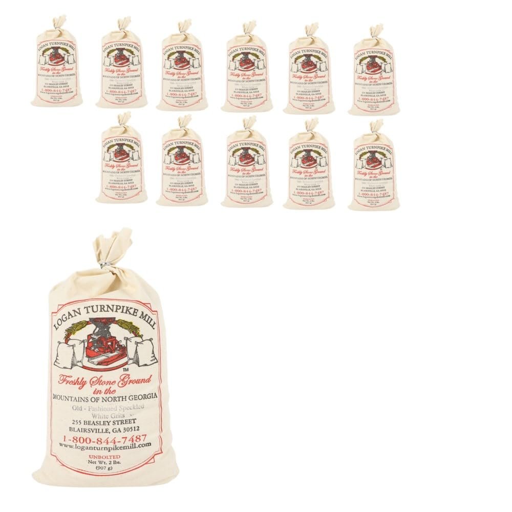 Logan Turnpike Stone Ground White Grits, 2 lb, 12 Pack