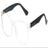 Calabria IM 31275 Blue Light Glasses +2.00 Clear Crystal Black White Polka Dot Women Designer Trendy Chic Readers Eyeglasses view 1