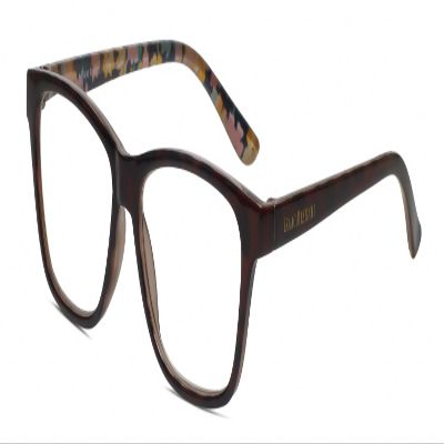 Calabria IM 31267 Reading Glasses +2.25 Brown Tortoise Crystal Floral Yellow Women Designer Trendy Reader Fashion Eyeglasses