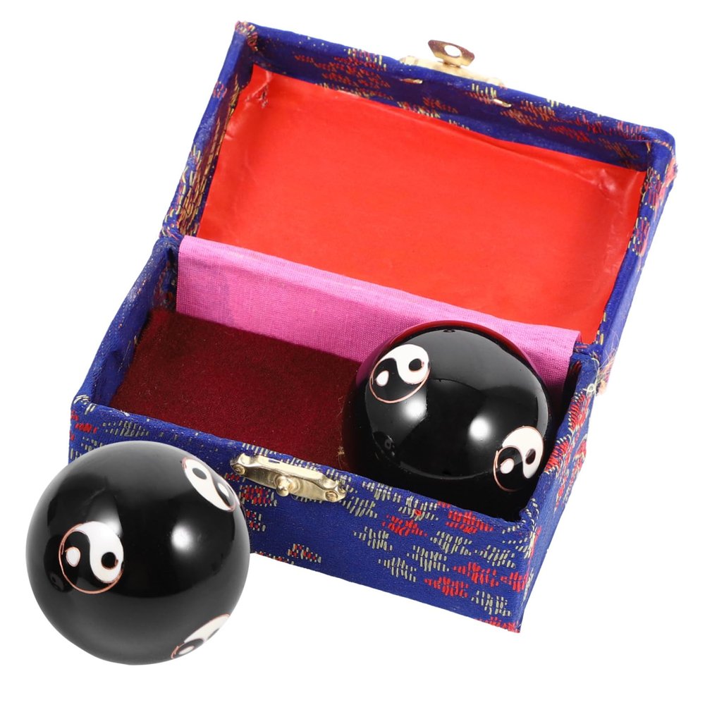 GLEAVI 2pcs Adult Massage Metal Handballs Hand Exercise Massage Physical Set for Grip Random Color