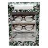 Calabria IM 31325 Reading Glasses +2.00 Tortoise,Crystal Clear,Red Floral 3 Pack Holiday Gift Box Set Womens Trendy Eyeglass view 3